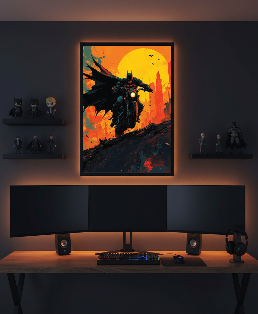 The Dark Knight’s Ride – Batman on the Edge Wall Art