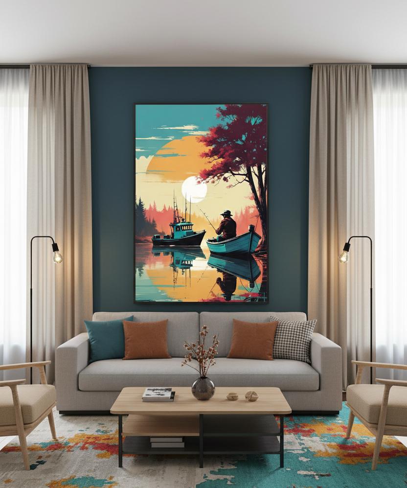 Quiet Pursuit – The Fisherman’s Calm Wall Art
