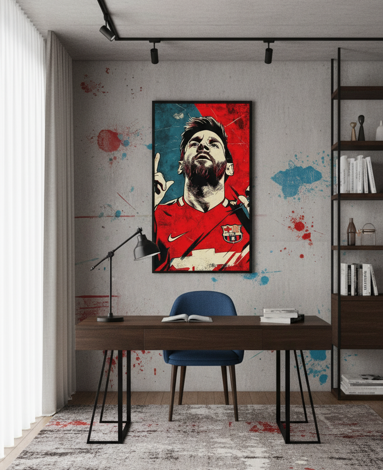The Legend’s Focus – Messi Wall Art