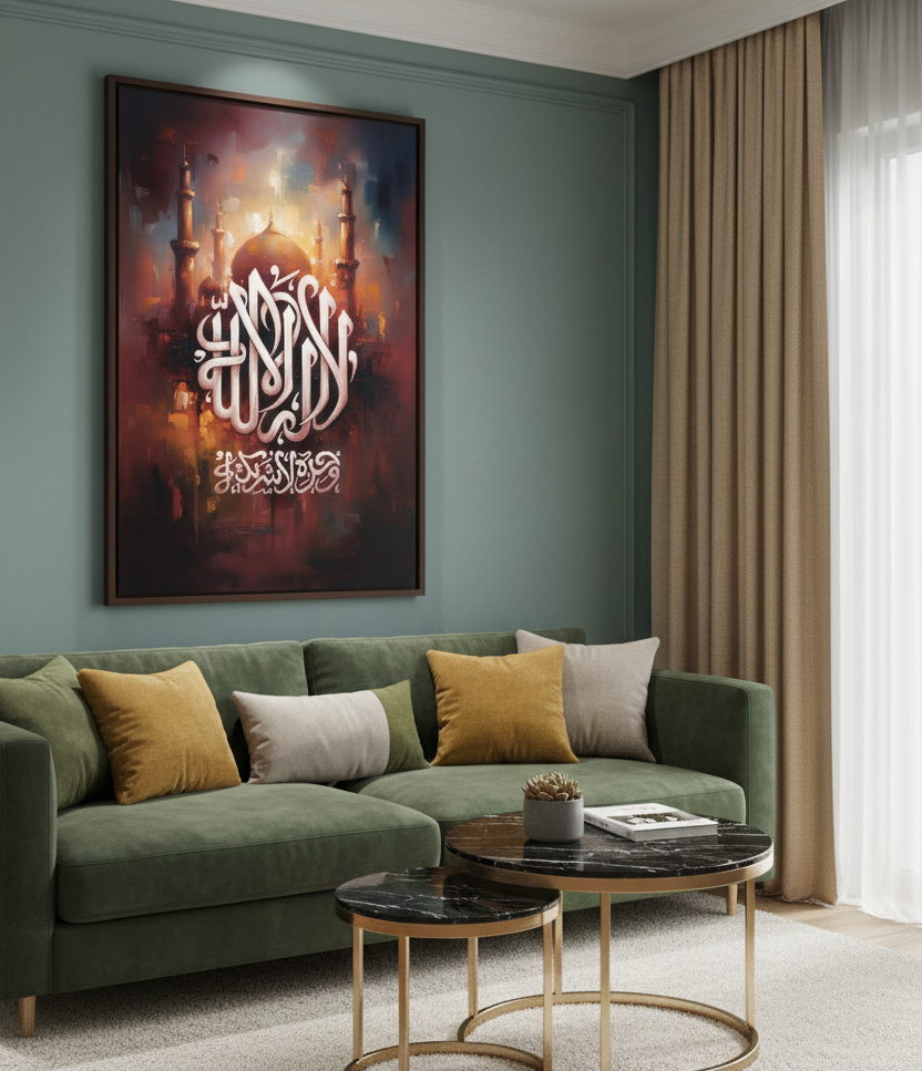 There Is No God But He Alone – Islamic Calligraphy Wall Art