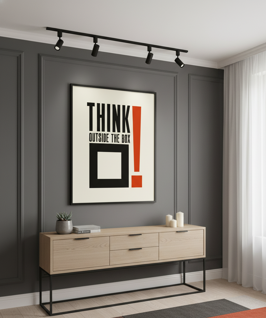 Think Outside the Box – Creative Quote Wall Art