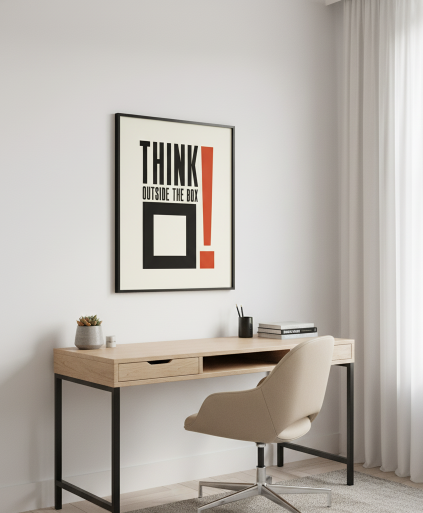 Think Outside the Box – Creative Quote Wall Art