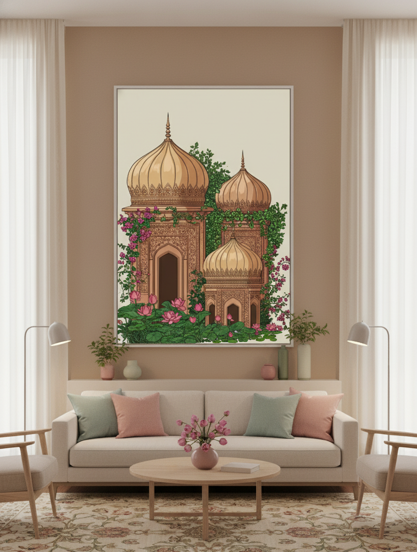 Timeless Grandeur – Mughal Fort Front View Wall Art