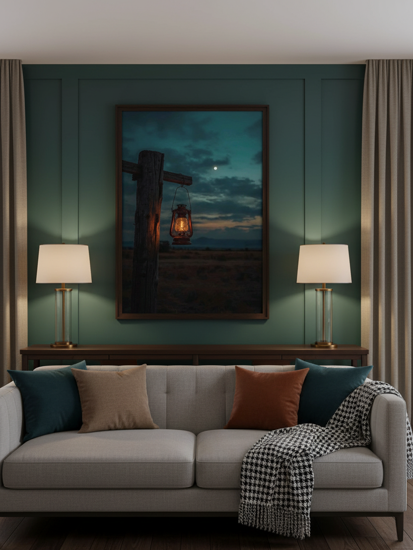 Tranquil Lantern – Serenity at Dusk Wall Art