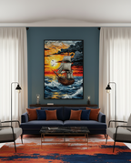 Voyage Through the Storm – Ship at Sea Wall Art