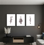 Islamic Calligraphy 3-Frame Wall Art Set