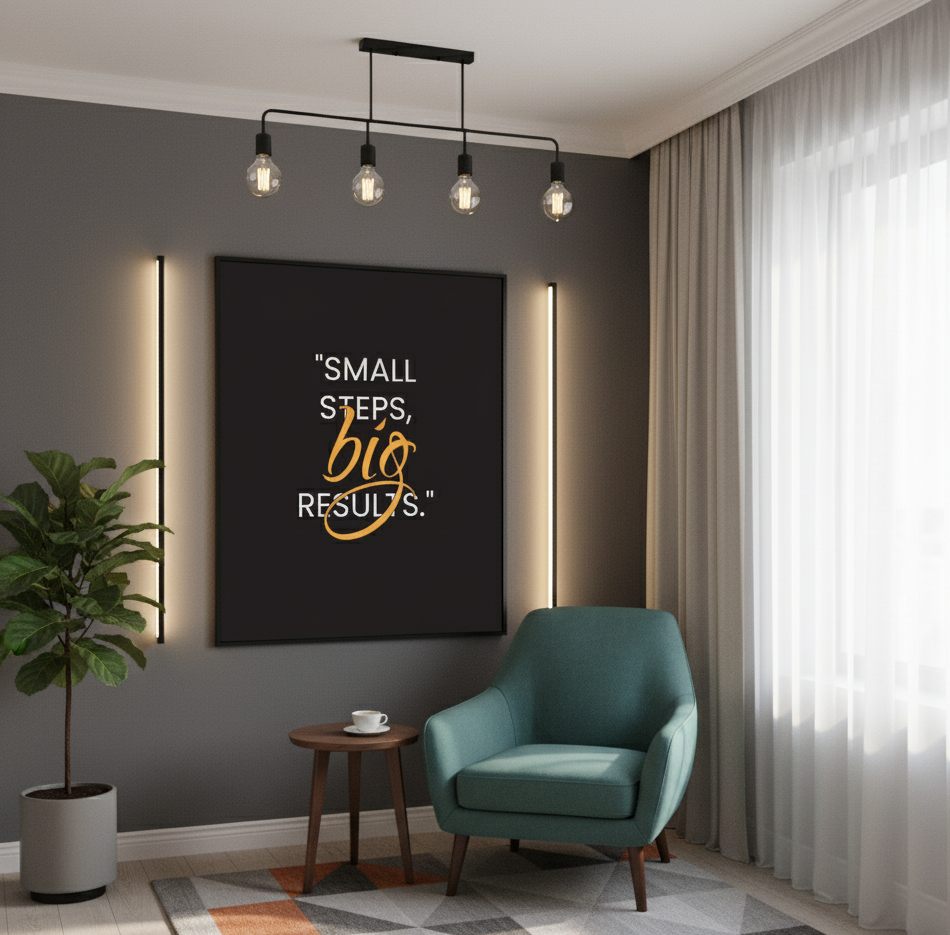 Small Steps Big Results – Motivational Quote Wall Art