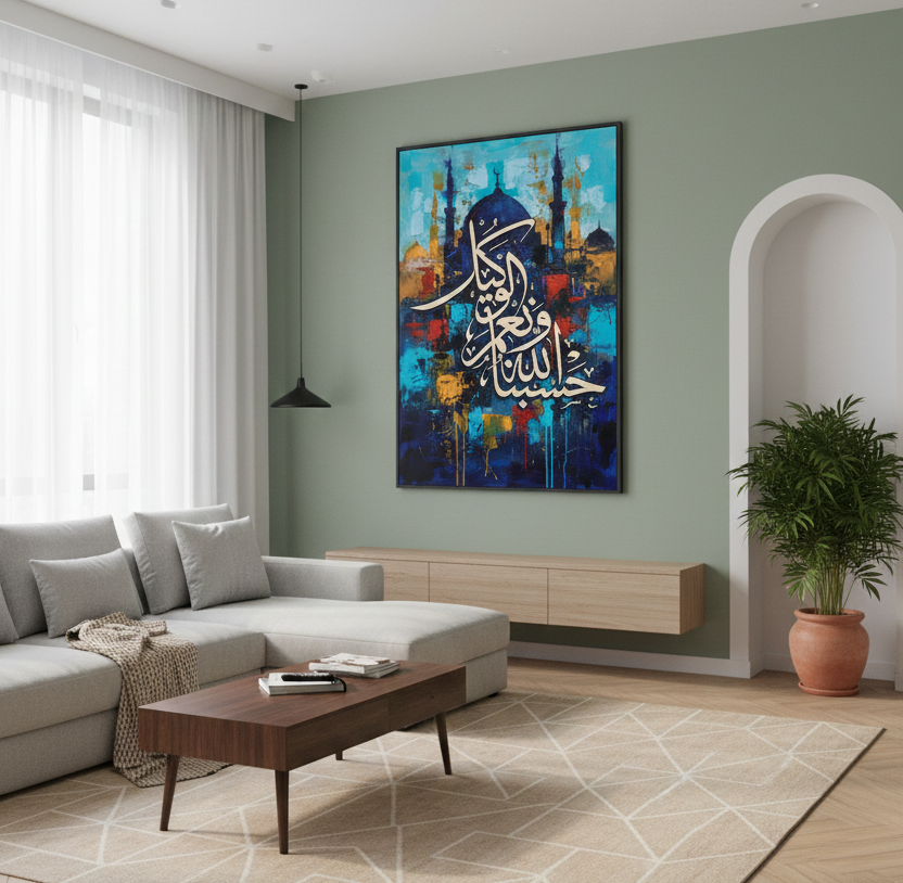 Allah Is Sufficient for Us – Islamic Calligraphy Wall Art