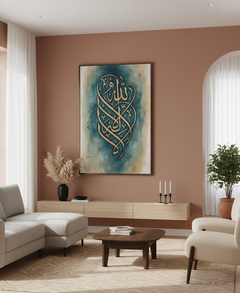 There Is No God but Allah – Islamic Calligraphy Wall Art