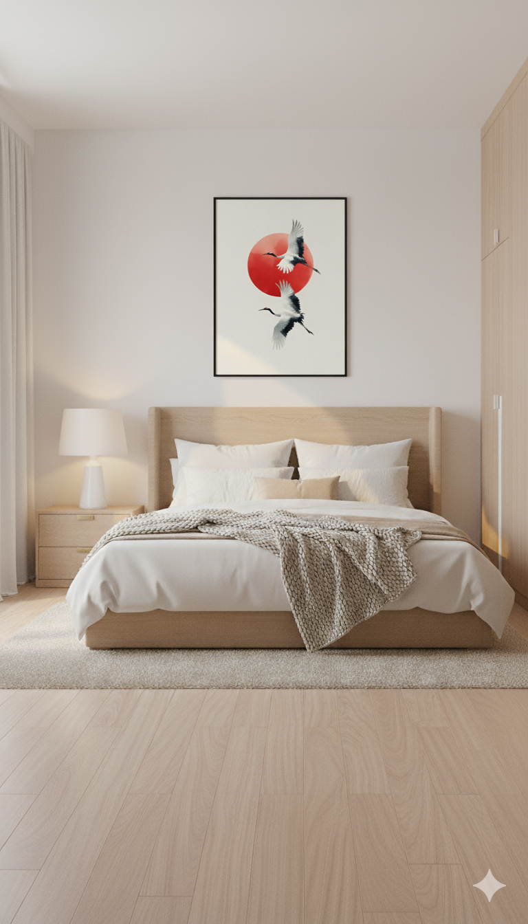 Grace in Flight – Crane Birds Wall Art Panel