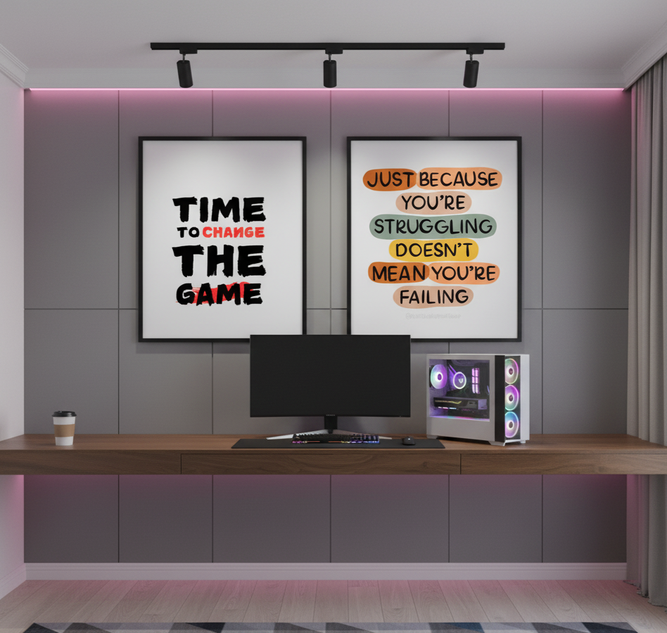 Change & Rise – 2-Panel Motivational Wall Art