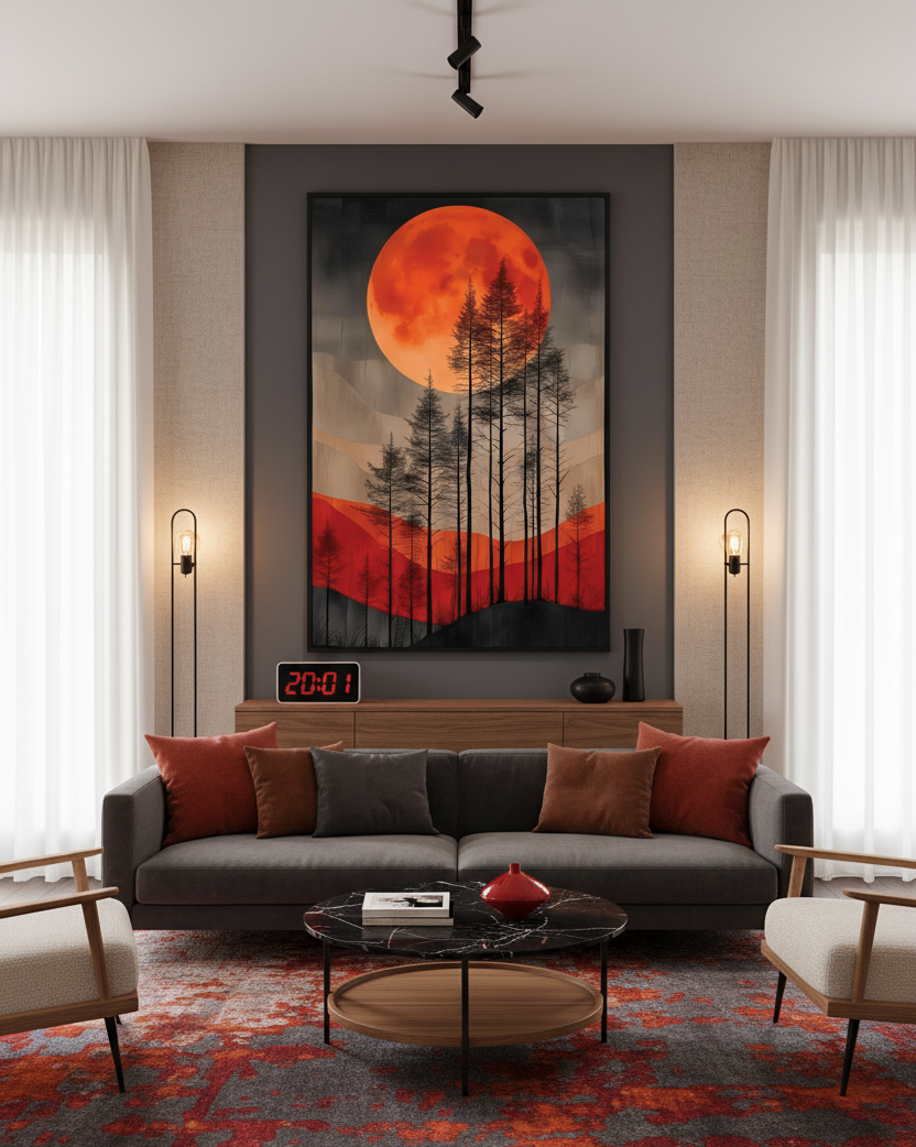 Crimson Moon – Whisper of the Forest Wall Art