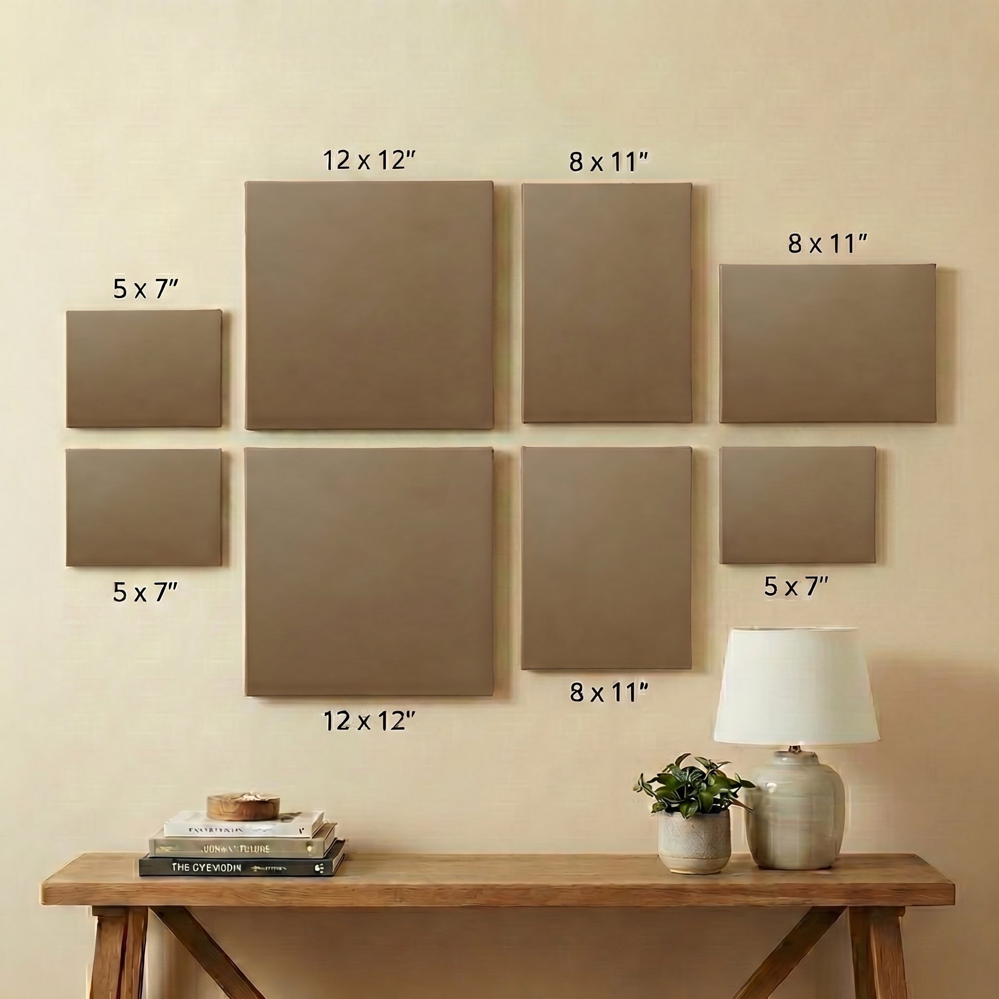 8 Designs Islamic Calligraphy Wall Art Set  – Frameless Clean Edge Design S1