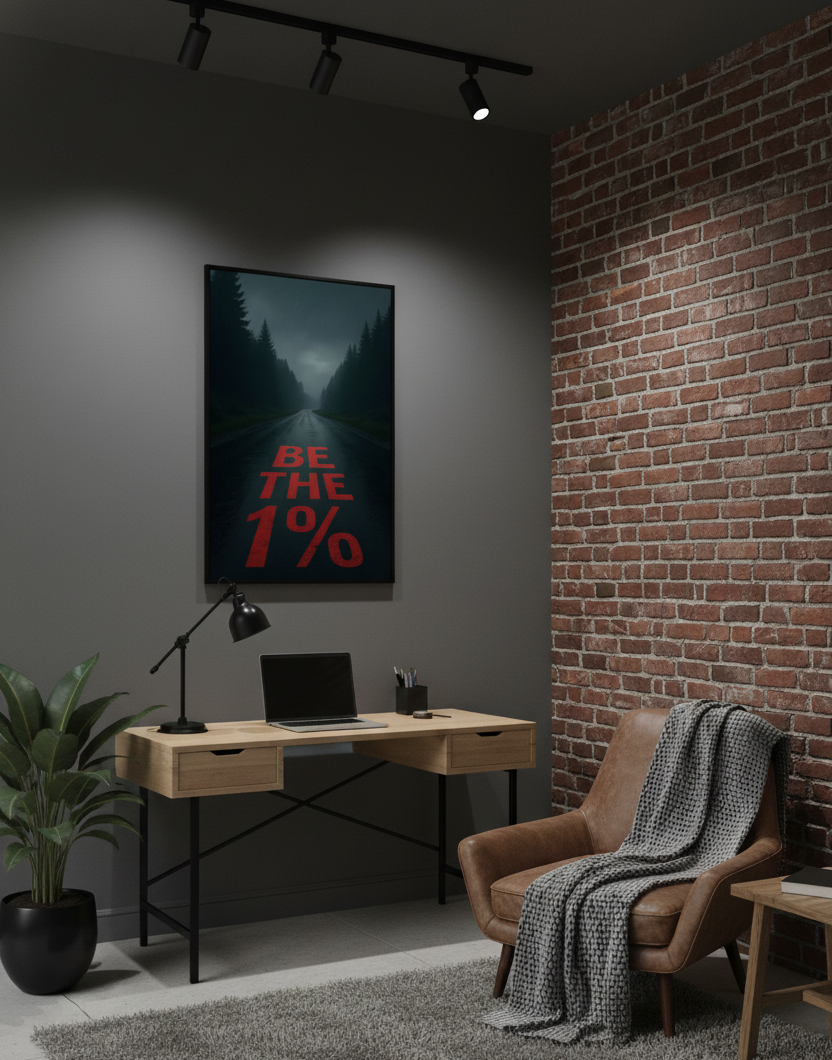 Be The 1% – Success Mindset Quote Wall Art