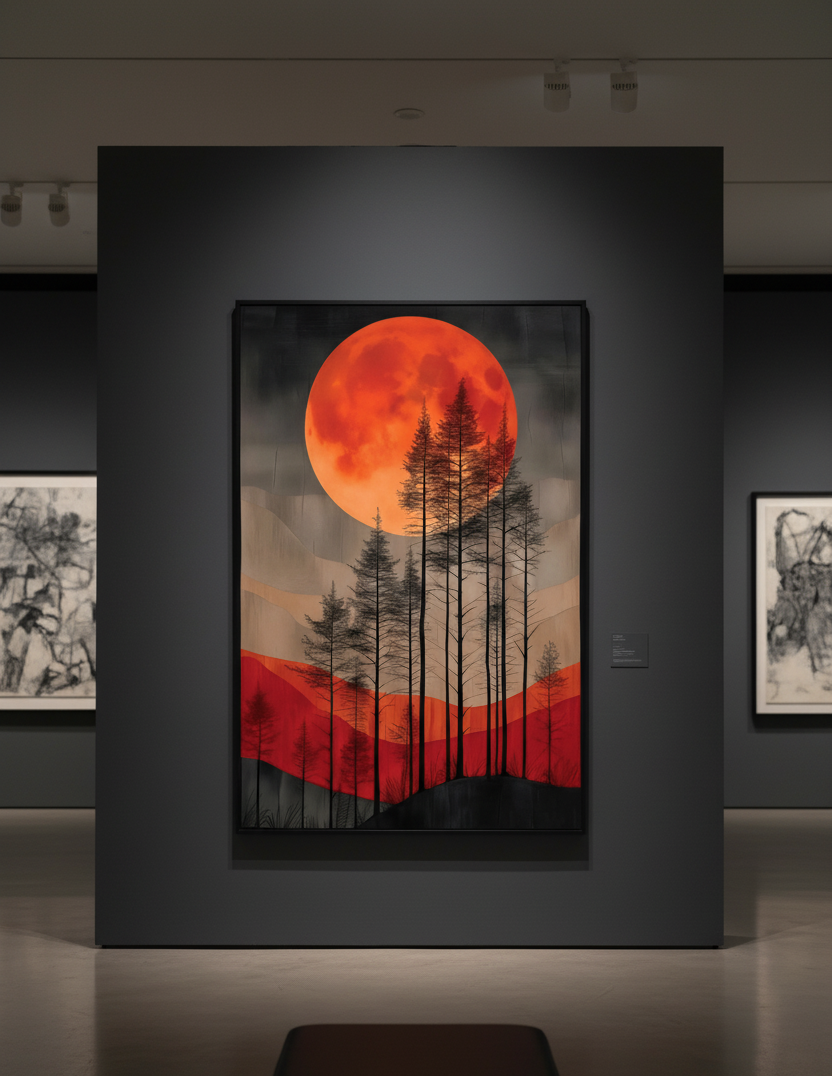 Crimson Moon – Whisper of the Forest Wall Art