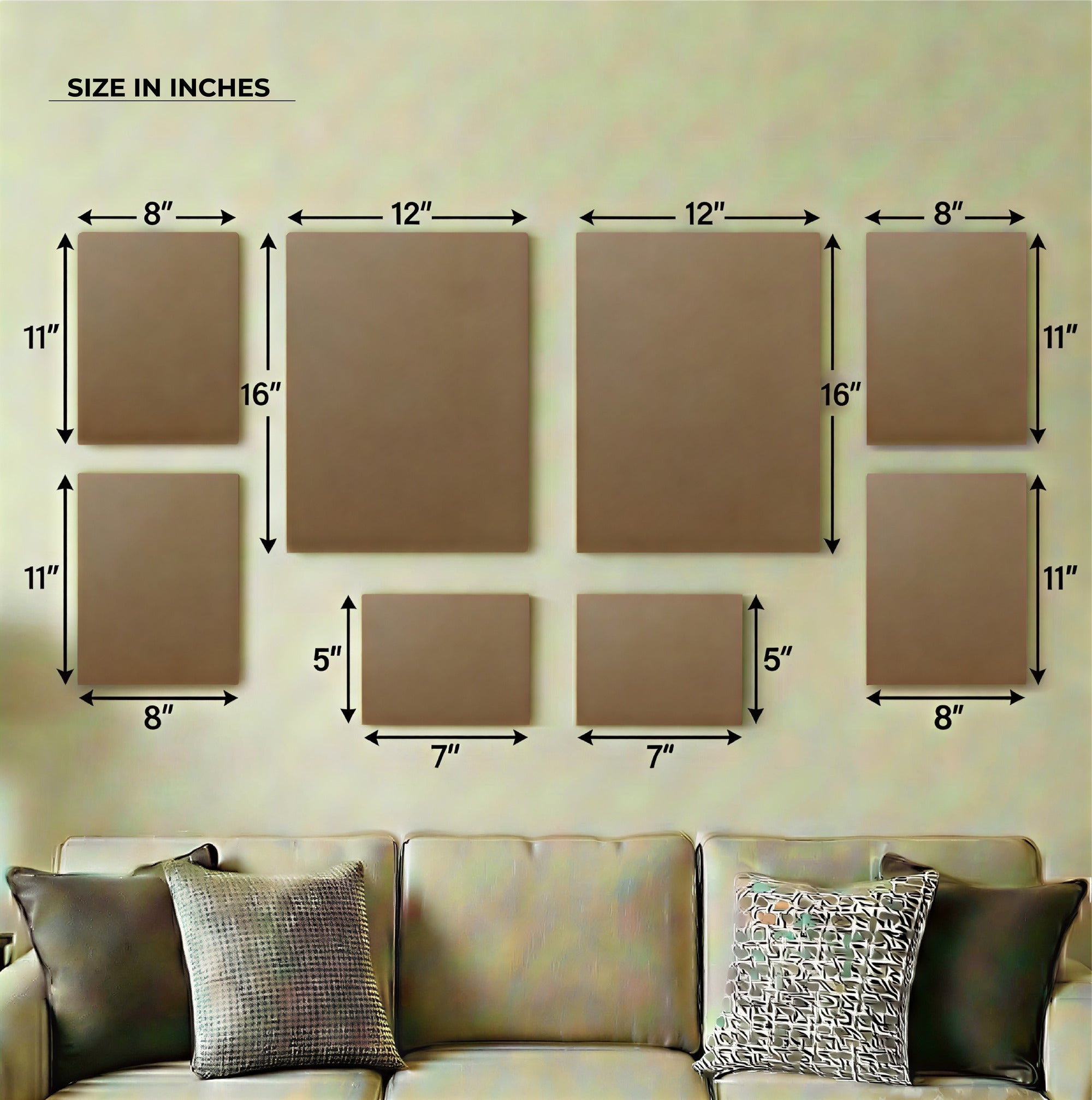 8 Designs Islamic Calligraphy Wall Art Set – Frameless Clean Edge Design S3