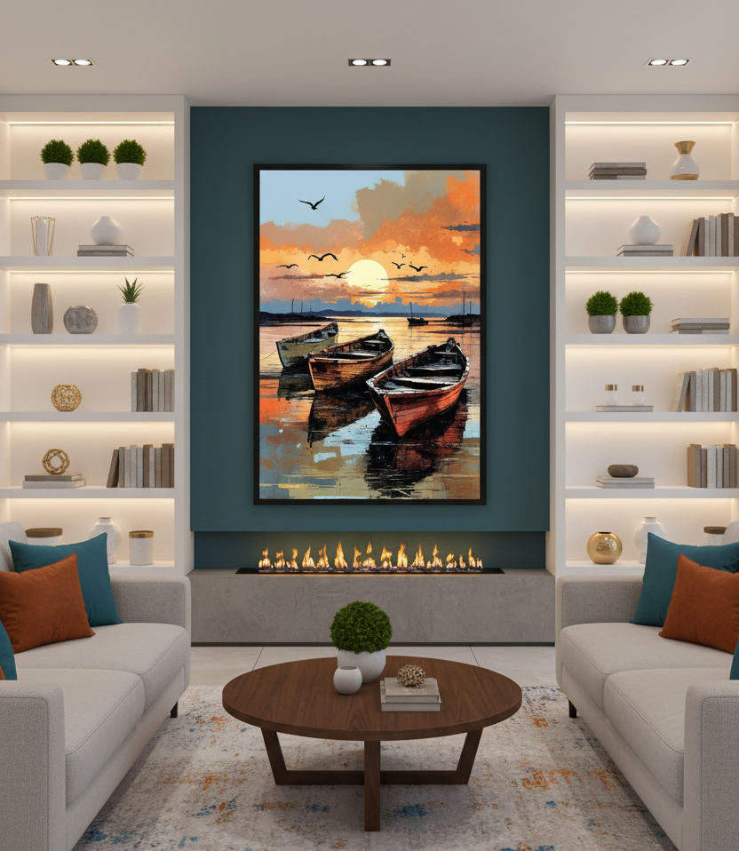 Serenity Afloat – Boats on Calm Waters Wall Art